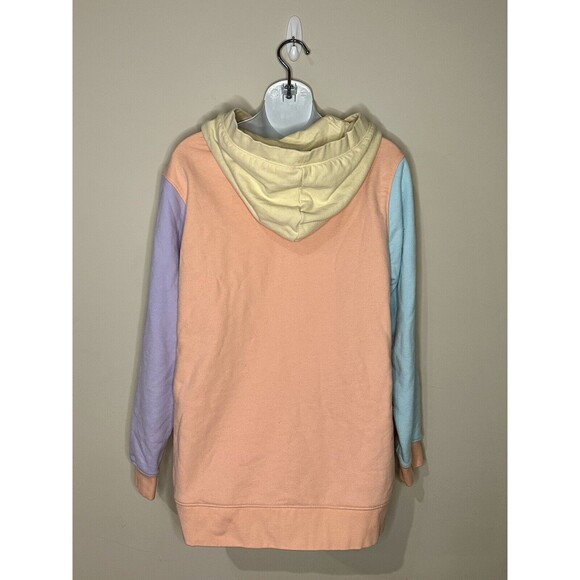 Lands End Serious Sweats Pastel Color Block Hoodie Sweatshirt Size L EUC!!! - Picture 3 of 5